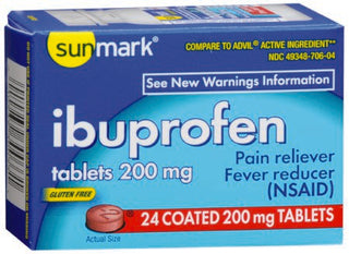 sunmark - Pain Relief 200 mg Strength Ibuprofen Tablet 24 per Bottle - 49348070604