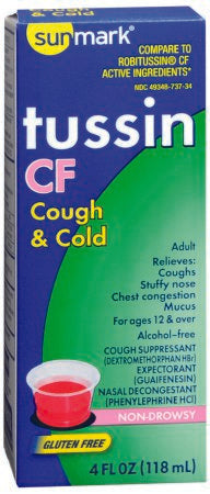 sunmark - Cold and Cough Relief 10 mg - 100 mg - 5 mg / 5 mL Strength Liquid 4 oz. - 49348073734
