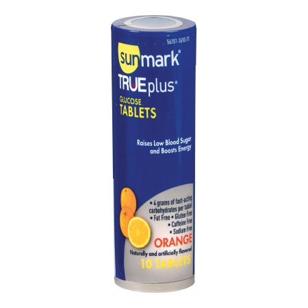 sunmark TRUEplus - Glucose Supplement 10 per Bottle Chewable Tablet Orange Flavor - 56151161011
