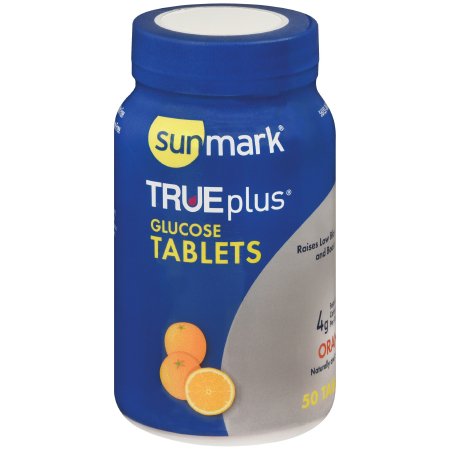 sunmark TRUEplus - Glucose Supplement 50 per Bottle Chewable Tablet Orange Flavor - 56151161051