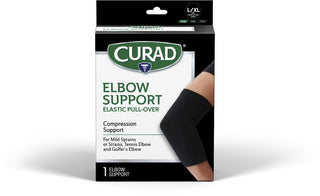 Medline CURAD Pull-Over Elbow Supports - CURAD Elastic Pull-Over Elbow Support, Size L / XL, Case of 4 - CURORT174LX