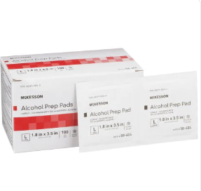 McKesson - Alcohol Prep Pad 70% Strength Isopropyl Alcohol Individual Packet Large Sterile BX/100 - 58-404