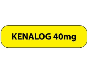 MedVision - Drug Label Anesthesia Label Kenalog 40mg Yellow 3/8 X 1-7/16 Inch - MV02SY4096
