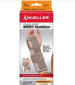 Mueller Carpal Tunnel Wrist Stabilizer - Wrist Splint Nylon / Aluminum / Polyester / PP / PU / Spandex / POM Left or Right Hand Gray Small / Medium - 62011