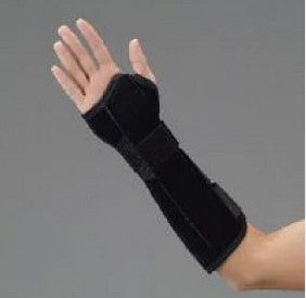 DeRoyal Suede Leatherette Wrist Splints - Suede Wrist & Forearm Splint, Loop Lock, Left, Child, 9" - 12992102