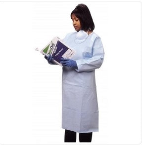 Cardinal Health Poly-Coated Impervious Gown - Impervious ChemoPlus Gown with Open Back, Blue, Size L - DP5001G