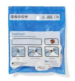 ICU Medical SwabCap Disinfection Cap - SwabCap Needle-Free Connector Disinfection Cap, 10-Count SwabPack Pouch - SCXT3-10-2000