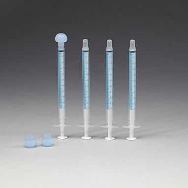 Health Care Logistics ExactaMed Oral Dispensers w/ Tip Caps, 1mL - Clear - Pack of 50 - 7870