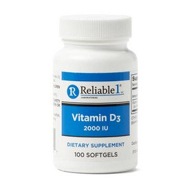 Reliable-1 Vitamin D-3 Softgel, 2, 000 IU, 100/Bottle, 12 Bottles/Case - 69618-0009-01