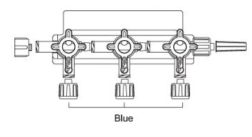 Smiths Medical MANIFOLD, STOPCOCK HI-FLO 3GANG 4WAY BLU CAP ML LL W/SWIVEL CS/20 - MX934Z3LM