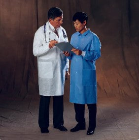 Basic - Lab Coat White Medium Knee Length Disposable - 10121
