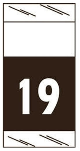 COL'R'TAB TOP TAB YEAR LABEL 2019, BLACK , 1-1/2 H X 3/4 W, 1000/ROLL - 71719