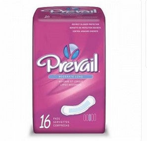 First Quality Products Prevail Bladder Control Pads - Prevail Incontinence Liner Pad, Moderate Absorbency, Long Length, 11", Case of 144 - BC-013