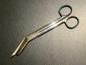 Bandage Scissors V.Mueller® SuperCut Lister 7-1/4 Inch Overall Length Surgical Grade Stainless Steel NonSterile Finger Ring Handle Angled Blades Blunt Tip - SU2007-S