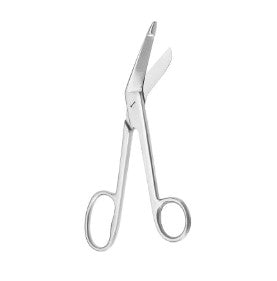 McKesson Argent - Bandage Scissors Lister 8 Inch Length Surgical Grade Stainless Steel NonSterile Finger Ring Handle Angled Blunt Tip / Blunt Tip - 43-1-242