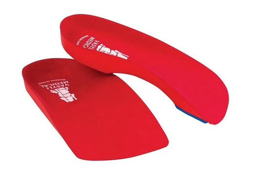 Vasyli Custom 3/4 Length Insoles, Red, XS -  081328087