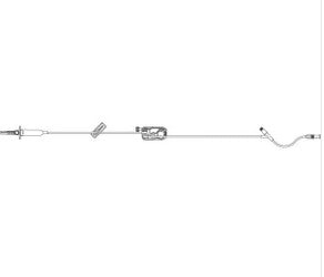 ICU Medical PlumSet Administration Set without Filter - PlumSet Primary Administration Set, Clave Y-Site, Orange PE-Lined Light-Resistant Microbore Tubing, 103" Each - 12339-12