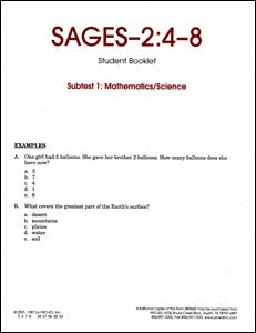 SAGES-2 4-8 Mathematics/Science Student Response Booklets (10)