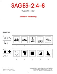 SAGES-2 4-8 Reasoning Student Response Booklets (10)