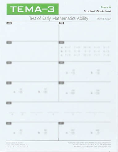 TEMA-3 Worksheets Form A (25) Herbert P. Ginsburg, Arthur J. Baroody