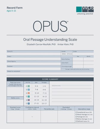 OPUS Forms (10) Elizabeth Carrow-Woolfolk, Amber M. Klein