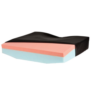 AliMed Sit-Straight Coccyx Cushion w/T-Foam Sit-Straight Coccyx Cushion w/T-Foam and Ocean Blue Cover, 18"W x 16"D - 1861