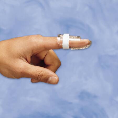 DeRoyal Finger Splint DeRoyal Stax Plastic Left or Right Hand Clear Size 5-1/2
