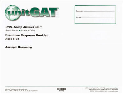 UNIT-GAT Examinee Response Booklet Ages 5-21 (25) Bruce A. Bracken, R. Steve McCallum
