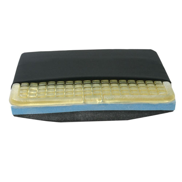 AliMed T-Gel Plus Checkerboard Cushion w/Solid Seat Insert Black Knit Cover, 16"W x 16"D - 1536