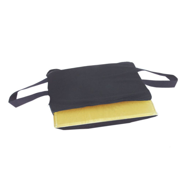 AliMed T-Gel Cushion with Solid Seat Insert (SSI) T-Gel Cushion w/SSI, Black Knit Cover, 16"W x 16"D - 1554