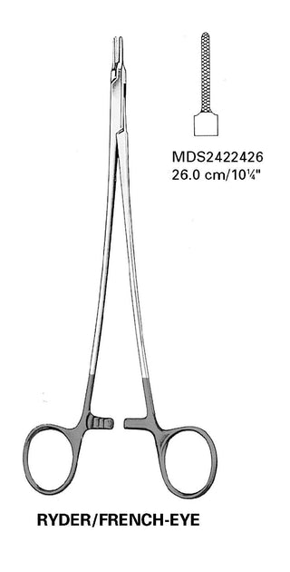 Medline Ryder / French Eye Micro Needle Holders - Ryder / French Eye Needle Holder, Tungsten Carbide, 5-1/8" - MDS2422414