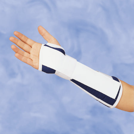 DeRoyal Wrist / Forearm Splint DeRoyal Canvas Right Hand Blue Small