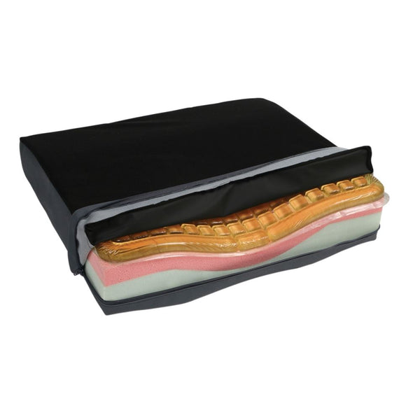 AliMed Sit-Straight Coccyx Cushion w/T-Gel Layer Sit-Straight Coccyx Cushion w/ Checkerboard T-Gel Layer, Black, 18"W x 16"D - 1791