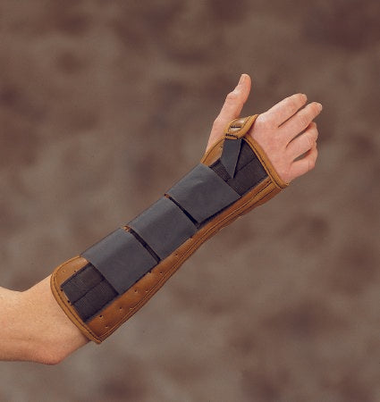 DeRoyal Wrist / Forearm Splint DeRoyal Leatherette Right Hand Brown Pediatric