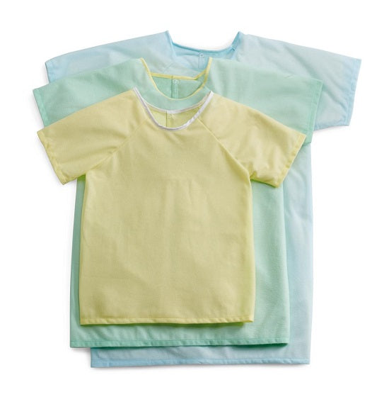 Medline Snuggly Solids Pediatric Pajama Shirts - Pediatric Gown, Pet Parade, Teal, Size XS - MDT011486XS