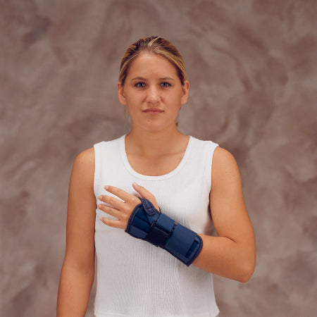 DeRoyal Wrist / Forearm Splint DeRoyal Contoured Wedge Tietex Right Hand Black Medium