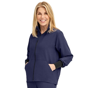 Medline Track Jacket - Self-Piping Track Jacket with Pocket, Navy, Size S - 2541NVYS