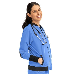 Medline Women's Bomber Jacket - Women's Bomber Jacket with Welt Pocket and Zipper, Ceil, 2X Small - 2543CBLXXS