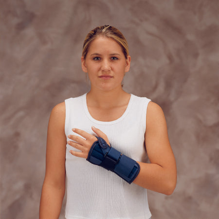 DeRoyal Wrist Splint DeRoyal Tietex Right Hand Blue Pediatric