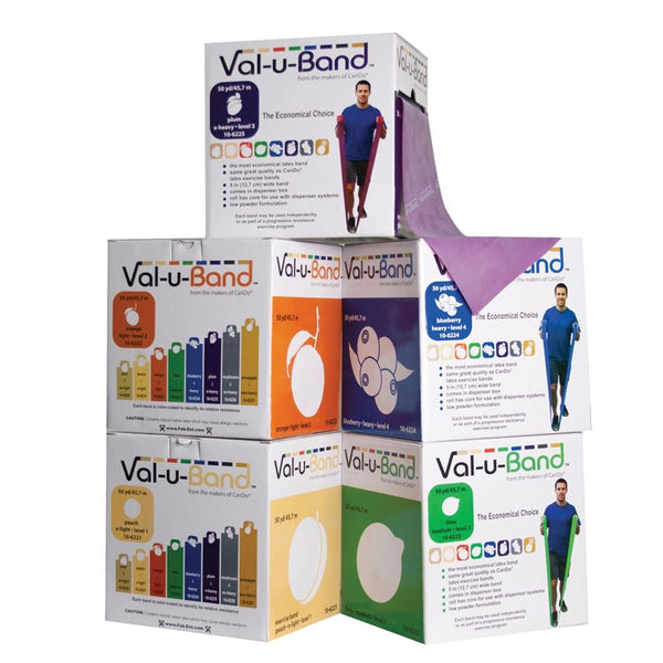 CanDo Val-U-Band Exercise Bands - Non Latex* Cando Val-U-Band, Blueberry, 25 yd. - 32804