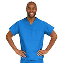 Medline ComfortEase Unisex V-Neck Scrub Top with 1 Pocket - ComfortEase Unisex V-Neck 1-Pocket Scrub Top, Size 2XL, Royal Blue - 410JRLXXL