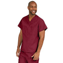 Medline ComfortEase Unisex V-Neck Scrub Top with 1 Pocket - ComfortEase Unisex V-Neck 1-Pocket Scrub Top, Size 5XL, Wine - 410JWN5XL
