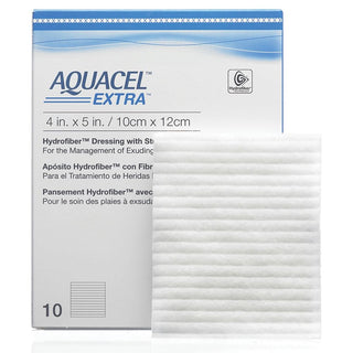 AQUACEL Extra Hydrofiber Dressing Aquacel Extra Wound Dressing, 4"W x 5"L, 10/bx - 52542