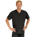 Medline Madison ave Unisex Stretch Fabric Scrub Top with 3 Pockets - Madison ave Unisex Scrub Top with 3 Pockets, Size S, Black - 5515BLKS