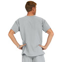 Medline Madison ave Unisex Stretch Fabric Scrub Top with 3 Pockets - Madison ave Unisex Scrub Top with 3 Pockets, Size M, Light Gray - 5515GRYM