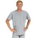 Medline Madison ave Unisex Stretch Fabric Scrub Top with 3 Pockets - Madison ave Unisex Scrub Top with 3 Pockets, Size M, Light Gray - 5515GRYM