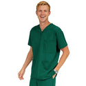 Medline Madison ave Unisex Stretch Fabric Scrub Top with 3 Pockets - Madison ave Unisex Scrub Top with 3 Pockets, Size M, Hunter Green - 5515HTRM