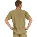 Medline Madison ave Unisex Stretch Fabric Scrub Top with 3 Pockets - Madison ave Unisex Scrub Top with 3 Pockets, Size XS, Khaki - 5515KHKXS