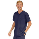 Medline Madison ave Unisex Stretch Fabric Scrub Top with 3 Pockets - Madison ave Unisex Scrub Top with 3 Pockets, Size L, Navy - 5515NVYL
