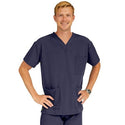 Medline Madison ave Unisex Stretch Fabric Scrub Top with 3 Pockets - Madison ave Unisex Scrub Top with 3 Pockets, Size L, Navy - 5515NVYL